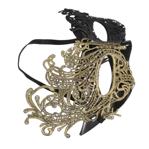 LIFKOME Halbgesichts-masquerade-augenmaske aus Schwarzer Spitze mit Elastischem Band Stilvolles Kostümzubehör für Damen Halloween Karneval Party von LIFKOME