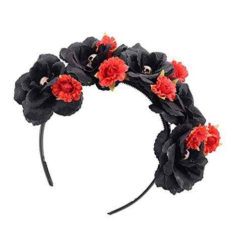 LIFKOME Halloween Blumen Totenkopf Haarschmuck Damen Kopfschmuck für Kostüm und Party Langlebiges Stirnband für Tag der Toten Cosplay und Maskerade Komfortabel und Festlich für Halloween LIFKOME Halloween Blumen Totenkopf Haarschmuck Damen Kopfschmuck für Kostüm und Party Langlebiges Stirnband für Tag der Toten Cosplay und Maskerade Komfortabel und Festlich für Halloween von LIFKOME