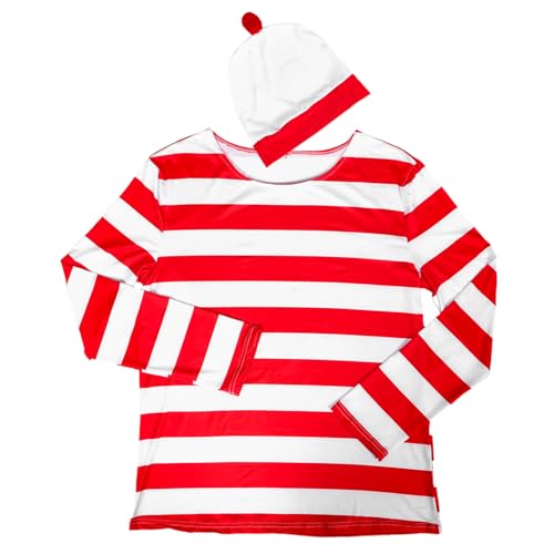 LIFKOME Halloween Gestreiftes Rot-weißes mit Beanie Mütze Atmungsaktives Cosplay Outfit für Erwachsene Männer Frauen Schnelles Anziehen Detailliertes Charakterdesign Langlebig und LIFKOME Halloween Gestreiftes Rot-weißes mit Beanie Mütze Atmungsaktives Cosplay Outfit für Erwachsene Männer Frauen Schnelles Anziehen Detailliertes Charakterdesign Langlebig und von LIFKOME