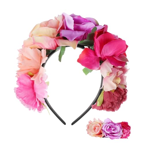LIFKOME Halloween Haarband mit Rosenblumen Polyester Haarschmuck für Frauen Komfortabler Stirnband Kopfschmuck für Party Festival und Halloween Kostüm von LIFKOME