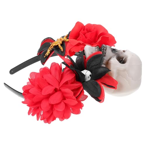 LIFKOME Halloween Haarreif mit Rosen und Totenkopf Leichtes Festival Accessoire für Karneval Maske Kostüm und Halloween Party Langlebiges Material Bequemer Kopfschmuck LIFKOME Halloween Haarreif mit Rosen und Totenkopf Leichtes Festival Accessoire für Karneval Maske Kostüm und Halloween Party Langlebiges Material Bequemer Kopfschmuck von LIFKOME