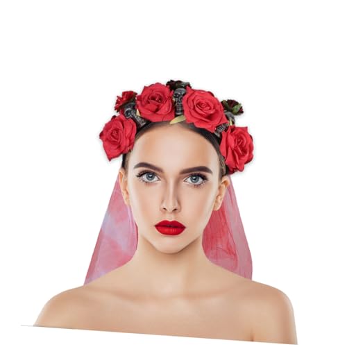 LIFKOME Halloween Haarschmuck Damen Skelett Rosen Haarreif Cosplay Kopfband für Karneval Party Halloween Kostüm LIFKOME Halloween Haarschmuck Damen Skelett Rosen Haarreif Cosplay Kopfband für Karneval Party Halloween Kostüm von LIFKOME
