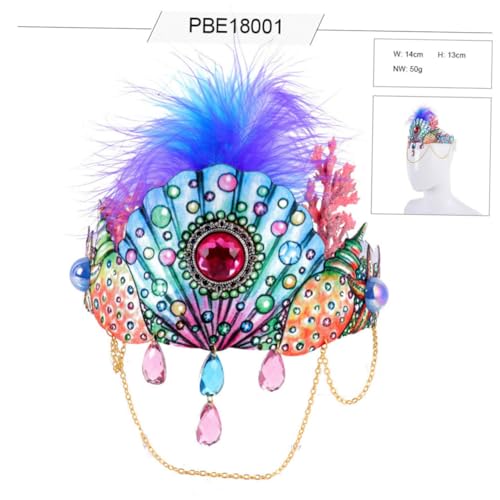 LIFKOME Halloween Haarschmuck Haarreif mit Muschel und Federn Leichtes Damen Haarband für Kostümfest Party Fotorequisit Langlebig und Komfortabel für Halloween und Cosplay Events von LIFKOME