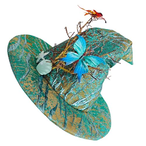 LIFKOME Halloween Hexenhut mit Schmetterlingsmotiv Grüner Cosplay Zaubererhut Leichtes Party-accessoire für Damen für Halloween- Weihnachts Maskenbälle LIFKOME Halloween Hexenhut mit Schmetterlingsmotiv Grüner Cosplay Zaubererhut Leichtes Party-accessoire für Damen für Halloween- Weihnachts Maskenbälle von LIFKOME