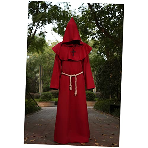LIFKOME Halloween Mittelalter önchs Kostü Klassische Priester Robe Cosplay Set Größe XXL Ideal Für Fasching Karneval Und Halloween Mit Passendem Gürtel Und Kapuze LIFKOME Halloween Mittelalter önchs Kostü Klassische Priester Robe Cosplay Set Größe XXL Ideal Für Fasching Karneval Und Halloween Mit Passendem Gürtel Und Kapuze von LIFKOME