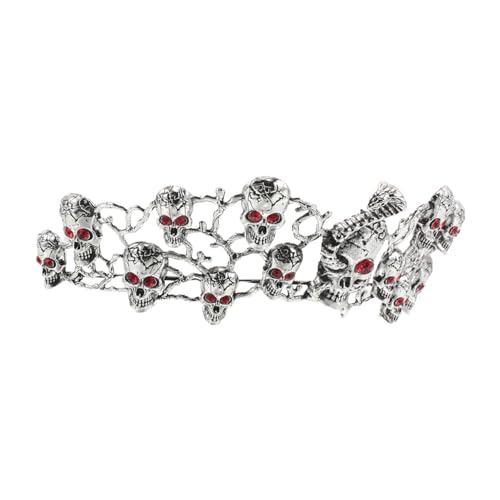 LIFKOME Halloween Skull Tiara mit Funkelnden Strasssteinen Stabilem Legierungsdesign Leichter Goth-krone für Halloween Themenpartys und Cosplay Ausgefallenes Schmuck-accessoire für Damen von LIFKOME