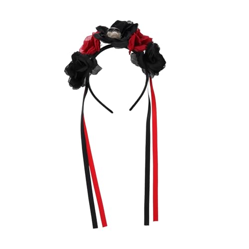 LIFKOME Halloween Totenkopf Haarreif mit Roten Rosen Totenkopf Kostüm Accessoire für Damen Party Kopfschmuck für Halloween und Tag der Toten Cosplay Karneval LIFKOME Halloween Totenkopf Haarreif mit Roten Rosen Totenkopf Kostüm Accessoire für Damen Party Kopfschmuck für Halloween und Tag der Toten Cosplay Karneval von LIFKOME