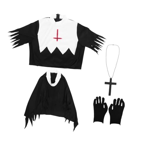 LIFKOME Halloween Halloween Zombie Kostü 1 Set Mit Kopftuch Handschuhen Halskette Party Cosplay Zubehör Für Halloween Feiern Größe l Gruselige Verkleidung Für Damen Kleidung Damen von LIFKOME