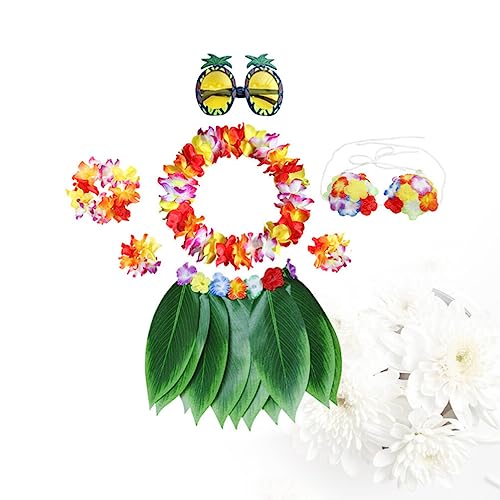 LIFKOME Hawaii-Hula-Grasrock Mit Hawaiianische Outfits Party-Kostümset Buntes Grasrock Tropisches Luau-Zubehör Für Kinder Party Strand Tanz Kostüm von LIFKOME