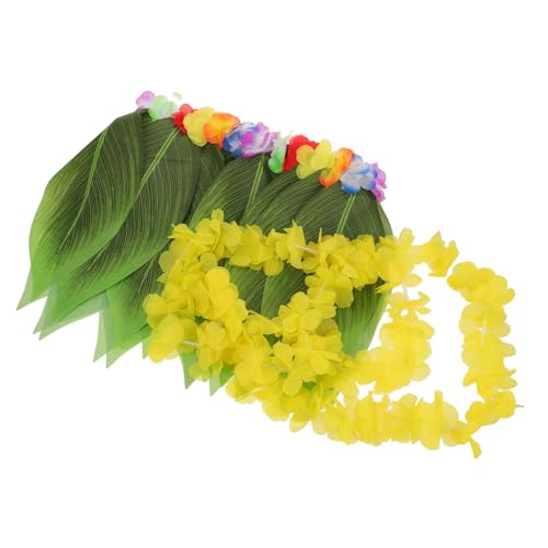 LIFKOME Hawaiian Kostüm Damen Luau Party mit Blumenkette Gelb und Blattrock Tropisches Hula Outfit für Strand Geburtstag Beach Themenparty Komfortabler Sitz Komplettset LIFKOME Hawaiian Kostüm Damen Luau Party mit Blumenkette Gelb und Blattrock Tropisches Hula Outfit für Strand Geburtstag Beach Themenparty Komfortabler Sitz Komplettset von LIFKOME