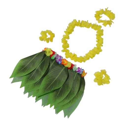 LIFKOME Hawaiian Kostüm Damen Luau Party mit Blumenkranz Tropischem Grasrock und Blattmuster Farbenfrohes Hawaii Outfit für Strand Geburtstag und Themenfeiern LIFKOME Hawaiian Kostüm Damen Luau Party mit Blumenkranz Tropischem Grasrock und Blattmuster Farbenfrohes Hawaii Outfit für Strand Geburtstag und Themenfeiern von LIFKOME