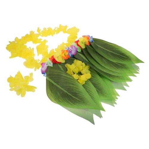 LIFKOME Hawaiian Party Luau Kostüm mit Tropischem Blumen- Gelbem Blumenkranz und Grünem Bequemes Hawaii Outfit für Strand Mottoparty und Sommerfest LIFKOME Hawaiian Party Luau Kostüm mit Tropischem Blumen- Gelbem Blumenkranz und Grünem Bequemes Hawaii Outfit für Strand Mottoparty und Sommerfest von LIFKOME