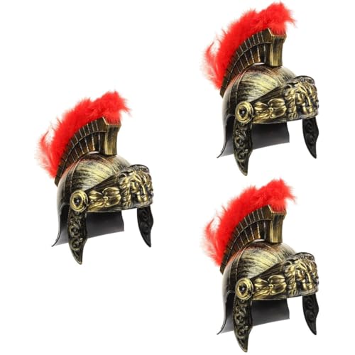 LIFKOME Helme Für Römische Soldaten 3 Stück Mittelalterlicher Ritter Griechischer Sparta-N-Helm Gladiator Sparta-Ns Römische Krieger Griechischer Kostümhelm Wikinger-Ritter-Helm Lustige von LIFKOME