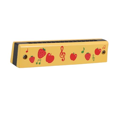 LIFKOME Kinder Hölzerne Harmonika Kleinkind Musikinstrument Niedliches Fruchtmuster Mundable Leichtinstrument Für Anfänger von LIFKOME