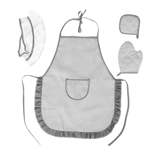 LIFKOME Komplettes Kinderschürzen-set Inkl Schürze Mütze Fausthandschuh Topflappen Für Koch- Und Backaktivitäten von LIFKOME