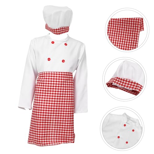 LIFKOME Kochkostüm Langarm Chefrolle Spielkleidung Atmungsaktiv Komfortabel für Jungen und Mädchen zum Rollenspiel und Backen Schützt Kleidung Elegantes Design in Rosa von LIFKOME