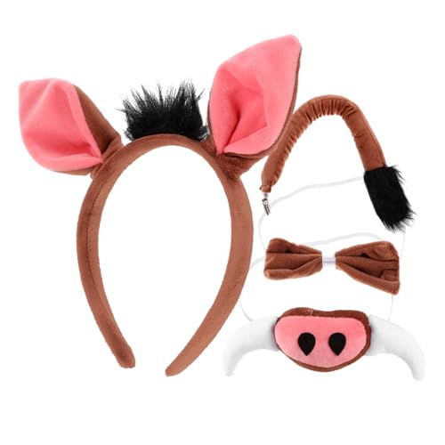LIFKOME Kostüm Warzenschwein mit Schweineohren Haarreif Schweinenase Schleife und Weiche Tierverkleidung für Cosplay Karneval Halloween und Kinderpartys LIFKOME Kostüm Warzenschwein mit Schweineohren Haarreif Schweinenase Schleife und Weiche Tierverkleidung für Cosplay Karneval Halloween und Kinderpartys von LIFKOME