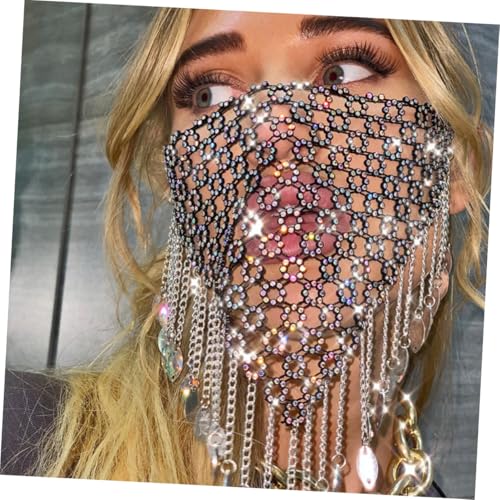 LIFKOME Kristall Strass Quasten Gesichtsmaske mit Kette Netzdesign Gesichtsschmuck für Halloween Karneval Party Komfortabel und Stilvoll für Damen Vielseitiges Maskerade Accessoire LIFKOME Kristall Strass Quasten Gesichtsmaske mit Kette Netzdesign Gesichtsschmuck für Halloween Karneval Party Komfortabel und Stilvoll für Damen Vielseitiges Maskerade Accessoire von LIFKOME