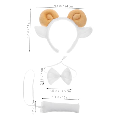LIFKOME Kuscheliges Schaf Kostüm mit Weichem Stirnband Schleife und Leichtes Komfortables Tierkostüm Zubehör für Erwachsene Modisches Haaraccessoire in Trendigem Khaki für Halloween und von LIFKOME
