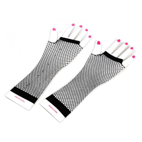LIFKOME Lange Spitzenhandschuhe Netzhandschuhe Fischernetzhandschuhe Damen Lange Netzhandschuhe Lange Netzhandschuhe Netzhandschuhe Für Das Handgelenk Schwarz von LIFKOME