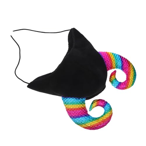 LIFKOME Lustige Kuhhorn Mütze Flauschig Leicht Winter Skimütze mit Kinnriemen Kreative Party Kopfbedeckung für Halloween Kostüm Foto Requisite Cow Horn Beanie von LIFKOME