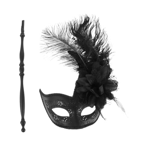 LIFKOME Maskerade Maske halloween masken halloweenmaske halloween gesichtsmaske faschings masken eye mask Maskerade-Maske Frauen maskieren Kostümzubehör Halloween-Masken- Feder Black von LIFKOME