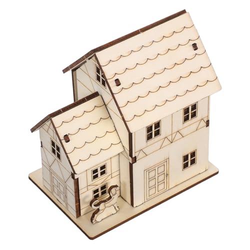 LIFKOME Miniatur Holzhaus Bausatz mit Led-lichtern DIY Puzzle Holzvilla Unfertiges Originelles Holzmodell Stem Bastelset für Erwachsene Einfache Montage Personalisierbares Holzhaus von LIFKOME