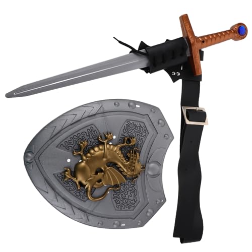 LIFKOME Mittelalterliche Ritterschwert Ausrüstung mit Authentischem Schild und Schwertscheide Gürtel Robuste Cosplay Accessoires für Wikinger Kostüm Rollenspiel und Festivalveranstaltungen LIFKOME Mittelalterliche Ritterschwert Ausrüstung mit Authentischem Schild und Schwertscheide Gürtel Robuste Cosplay Accessoires für Wikinger Kostüm Rollenspiel und Festivalveranstaltungen von LIFKOME