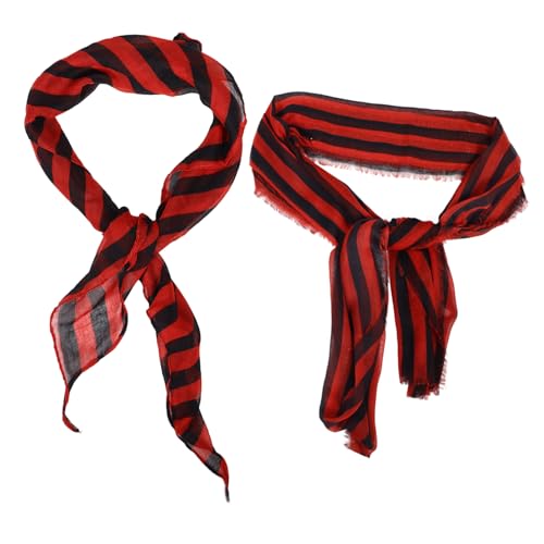 LIFKOME Halloween Kopftuch Damen Piraten Bandana Schärpe Rot Schwarz Renaissance Kostüm Accessoire von LIFKOME