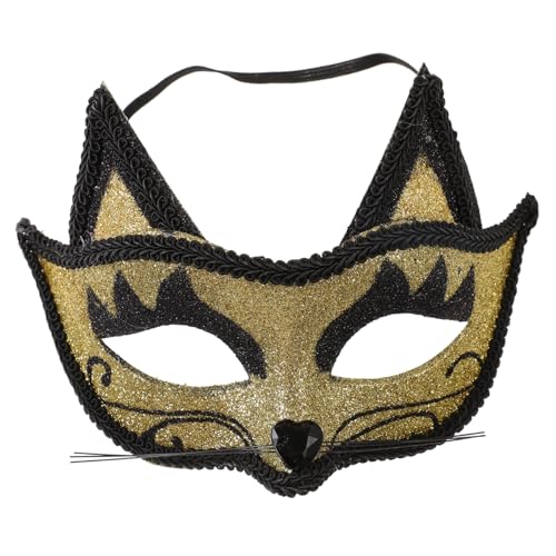 LIFKOME Realistische Katzenmaske Halloween Cosplay Masquerade Gesichtsschutz Atmungsaktiv Festival Kostümaccessoire Gold LIFKOME Realistische Katzenmaske Halloween Cosplay Masquerade Gesichtsschutz Atmungsaktiv Festival Kostümaccessoire Gold von LIFKOME