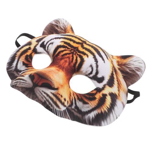 LIFKOME Realistische Tiger Halbgesichtsmaske mit Elastischem Band für Karneval und Halloween Vielseitiges Tierkostüm-accessoire für Damen und Herren Bequemes Tragen bei Masken Kostümpartys von LIFKOME