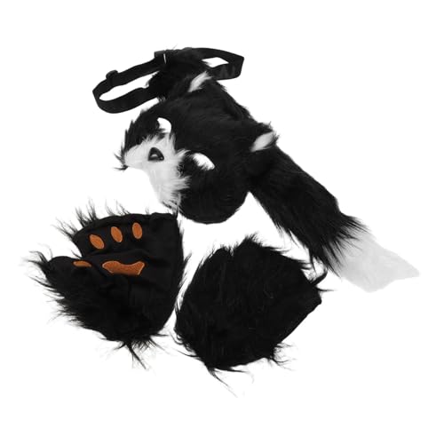 LIFKOME Realistisches Katzenkostüm-set mit Plüsch-pfotenhandschuhen und Fuchsschwanz Fell-maske für Halloween Cosplay und Maskenparty Vielseitiges Tierkostüm Zubehör von LIFKOME