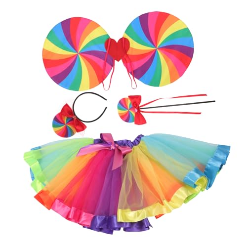 LIFKOME Regenbogen Kostüm Teiliges mit Tüllrock Flügel Zauberstab und Haarreif Leichtes Buntes Cosplay Zubehör für Fasching Party und Halloween Mädchen Verkleidung LIFKOME Regenbogen Kostüm Teiliges mit Tüllrock Flügel Zauberstab und Haarreif Leichtes Buntes Cosplay Zubehör für Fasching Party und Halloween Mädchen Verkleidung von LIFKOME