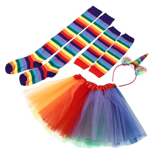 LIFKOME Regenbogen Tutu Anzug Für Mehrlagiger Tüllrock Für Fotografie Party Und Tanz Inklusive Handschuhe Socken Und Haarband Bunt 1 Rock + Handschuhe + Socken + 1 LIFKOME Regenbogen Tutu Anzug Für Mehrlagiger Tüllrock Für Fotografie Party Und Tanz Inklusive Handschuhe Socken Und Haarband Bunt 1 Rock + Handschuhe + Socken + 1 von LIFKOME