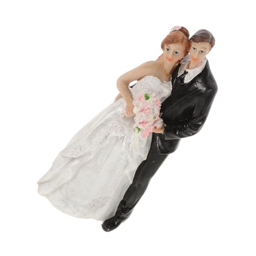 LIFKOME Romantischer Hochzeitstortenaufsatz Braut und Bräutigam Figuren aus Resin Hochwertige Dekoration für Hochzeitstorten Valentinstag und Party Langlebig und Detailreich für Torten von LIFKOME