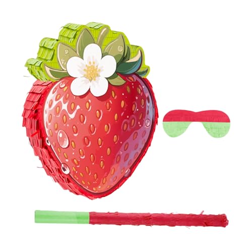 LIFKOME Rote Erdbeer-piñata aus Karton mit Crepepapier Inklusive und Augenbinde Lustiges Partyspiel für Erdbeer-geburtstagsfeiern und Sommer-food-party-dekoration LIFKOME Rote Erdbeer-piñata aus Karton mit Crepepapier Inklusive und Augenbinde Lustiges Partyspiel für Erdbeer-geburtstagsfeiern und Sommer-food-party-dekoration von LIFKOME