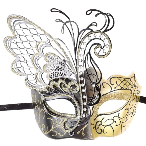 LIFKOME Schmetterling-Party-Maske Maskerade-Maske Cosplay-Maske Venezianische Party-Maske Halbgesichtsmaske Maskerade-Schmetterlingsmaske Für Karneval Karneval Golden von LIFKOME
