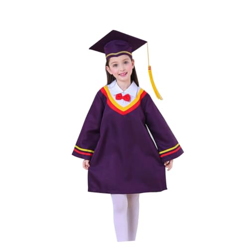 LIFKOME Setzt Abschlusskostüme Doktor Und Kleid Unisex-abschlusskleid Formelle Kleider Anzug Schulabschlussuniformen Violett Kind Hut von LIFKOME