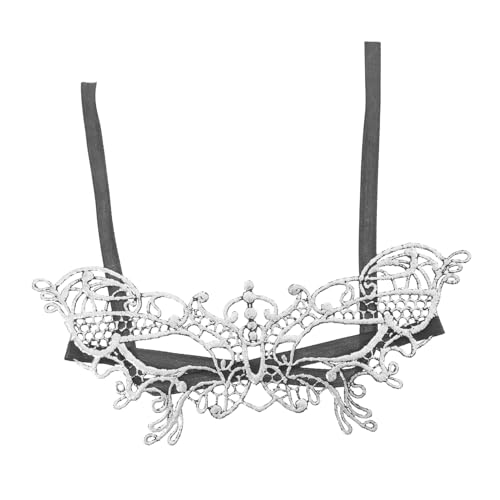 LIFKOME Silberne Spitzen masquerade maske Damen Schmetterling Halbgesichts design Verstellbare Bänder Komfortable Spitze Augenmaske für Tanzparty Kostümfest Halloween Cosplay und LIFKOME Silberne Spitzen masquerade maske Damen Schmetterling Halbgesichts design Verstellbare Bänder Komfortable Spitze Augenmaske für Tanzparty Kostümfest Halloween Cosplay und von LIFKOME