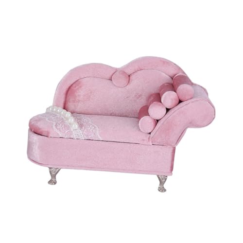 LIFKOME Sofa Schmuckkästchen Miniaturmöbel Schmuckaufbewahrungsbox für Ohrringe Ringe Elegantes Design für Puppenzubehör und Raumdekoration von LIFKOME