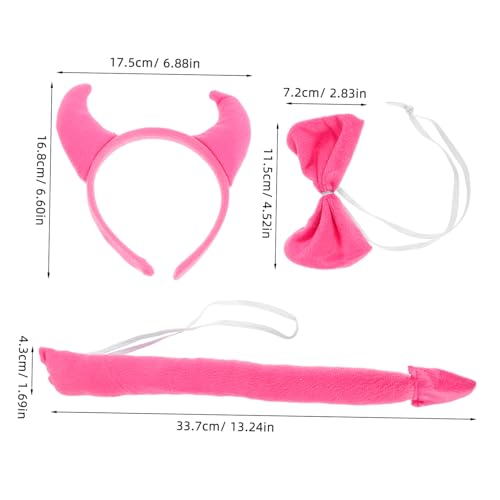 LIFKOME Teufelshörner Stirnband Damen Halloween Kostüm mit Hörnern und Fliege Leichtes Strapazierfähiges Kopfband für Karneval Maskerade Partys Einzigartiges Gruseliges Horn Design von LIFKOME