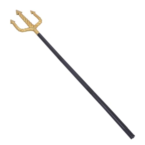 LIFKOME Trident Kostüm-Accessoire mit Abnehmbaren Stangen Handlicher Cosplay-Gabel für Halloween Theater und Meeresgott-mottopartys Sicher mit Abgerundeten Spitzen Eleganter Goldener Look von LIFKOME