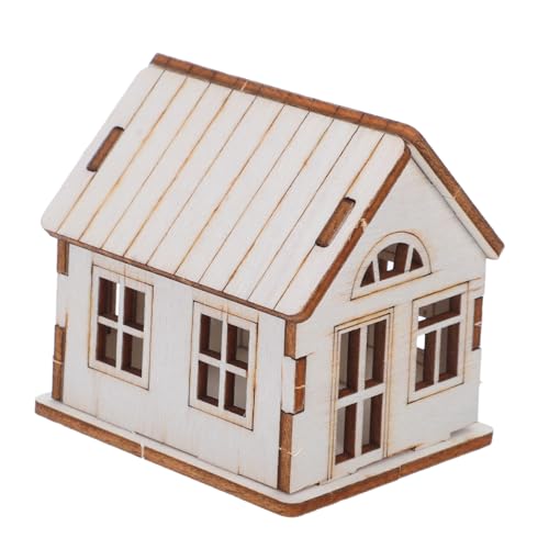 LIFKOME Unfertiges Holzhaus Modell Bausatz für Erwachsene Miniatur Holzhaus DIY Bastelset Stabiles Naturholz Kreative Bauaktivität Rustikale Weihnachtsdekoration von LIFKOME