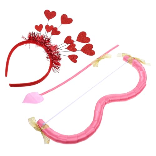LIFKOME Valentinstag Amor Bogen mit Set Pailletten Herz Stirnband Wiederverwendbar Schnelles Verkleiden für Party Cosplay Damen und Romantisches Accessoire von LIFKOME