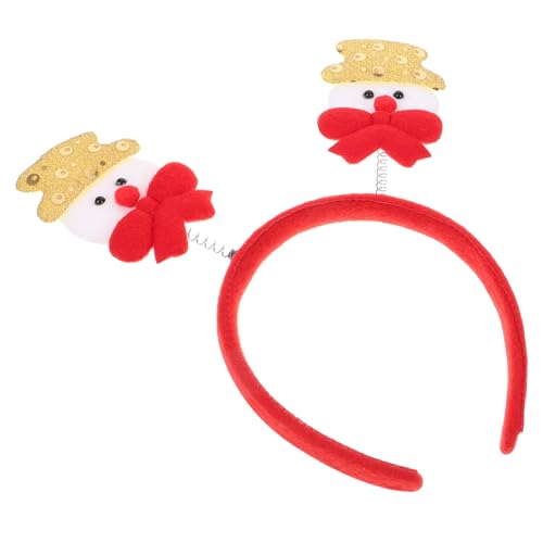 LIFKOME Weihnachts Haarreifen Roter Weihnachts Haarschmuck Weihnachts Frühling Schneemann Stirnband Stoff Weihnachtskostüm Requisiten von LIFKOME
