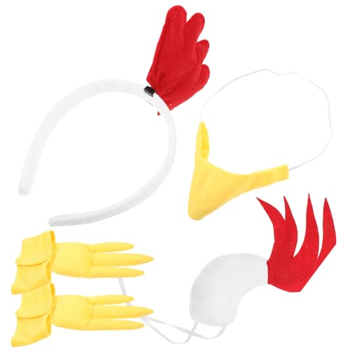 LIFKOME Weißer Hahn-Huhn-Kostümsatz Für Erwachsene Flauschige Hühnerohren Stirnband Schnabel Nase Maske Halloween-Hahn-Huhn-Kostüm Anziehzubehör LIFKOME Weißer Hahn-Huhn-Kostümsatz Für Erwachsene Flauschige Hühnerohren Stirnband Schnabel Nase Maske Halloween-Hahn-Huhn-Kostüm Anziehzubehör von LIFKOME