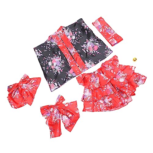 LIFKOME Yukata japanische Kleidung schwarzes kleid für damen Frauengewand schwarzes Kostüm Damenblusen greata the toll Kimono japanisches Dienstmädchenkleid Lolita Dienstmädchen-Outfit rot von LIFKOME