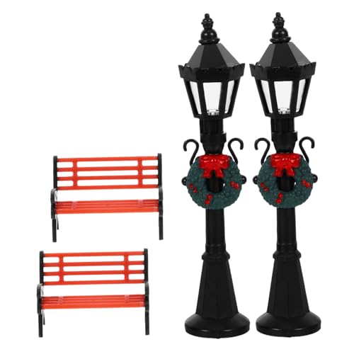 LIGHTAOTAO 2 Sätze Weihnachts Straßenlaterne mit Teiliges für Puppenhaus und Feengärten Authentisches Design Flexible Platzierung Langlebigen Materialien Gefertigt von LIGHTAOTAO