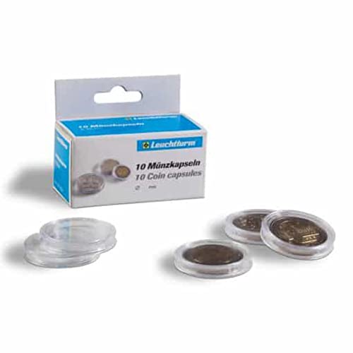 Leuchtturm Münzkapseln, 10 Stück, für Gold, Silber, Euro-Münzen, in Größen zwischen 14 und 62 mm erhältlich 46 mm von Leuchtturm