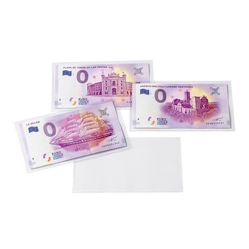 Leuchtturm Schutzhüllen Basic für Banknoten und „Euro Souvenir-Scheine, 140 x 80 mm, 50er Pack von Leuchtturm